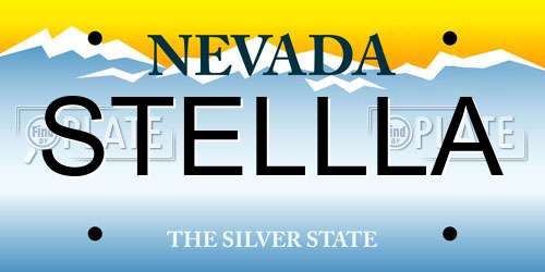STELLLA Nevada License Plate