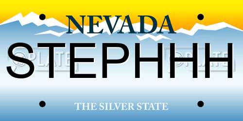 STEPHHH Nevada License Plate