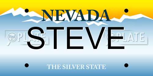 STEVE Nevada License Plate