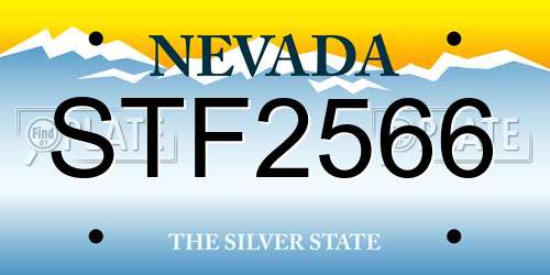 STF2566 Nevada License Plate