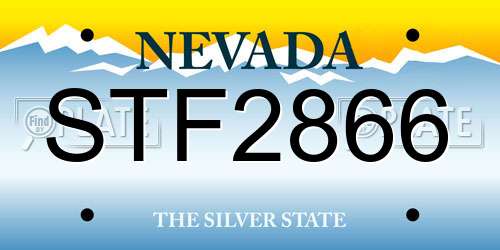 STF2866 Nevada License Plate
