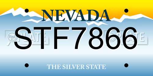 STF7866 Nevada License Plate