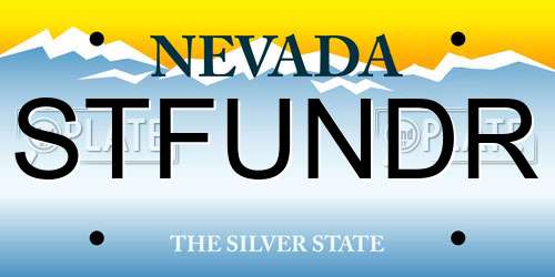 STFUNDR Nevada License Plate