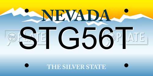 STG56T Nevada License Plate