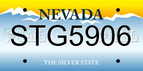 STG5906 Nevada License Plate