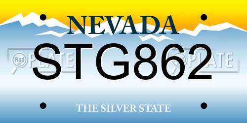 STG862 Nevada License Plate