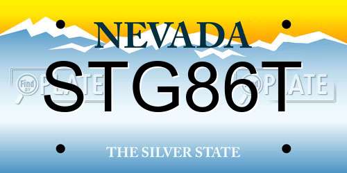 STG86T Nevada License Plate