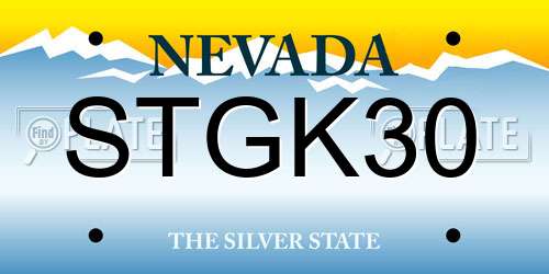 STGK30 Nevada License Plate