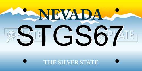 STGS67 Nevada License Plate