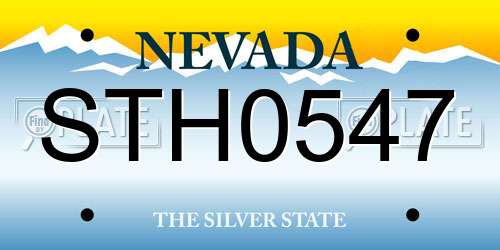 STH0547 Nevada License Plate