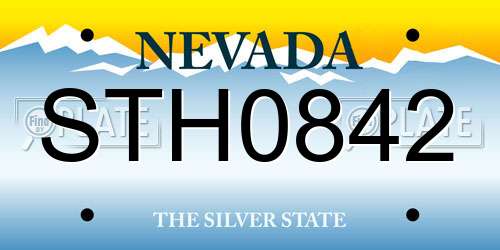 STH0842 Nevada License Plate