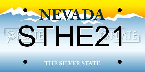 STHE21 Nevada License Plate