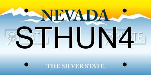 STHUN4 Nevada License Plate