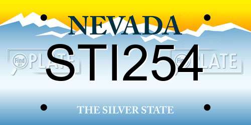 STI254 Nevada License Plate