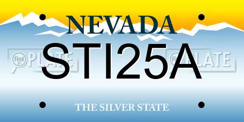 STI25A Nevada License Plate