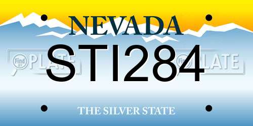 STI284 Nevada License Plate
