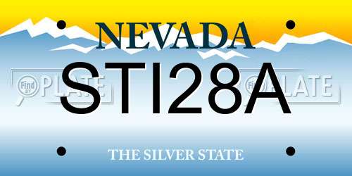 STI28A Nevada License Plate