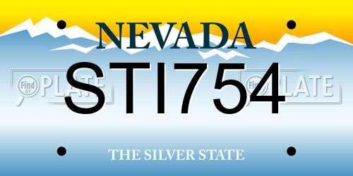 STI754 Nevada License Plate