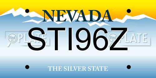 STI96Z Nevada License Plate