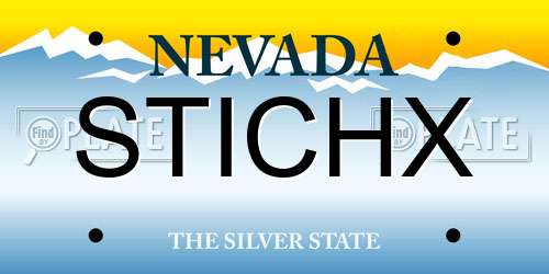 STICHX Nevada License Plate
