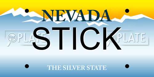 STICK Nevada License Plate