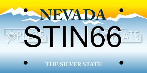 STIN66 Nevada License Plate