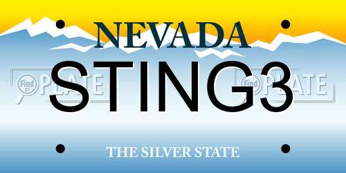 STING3 Nevada License Plate