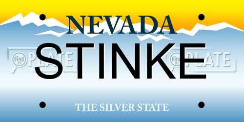 STINKE Nevada License Plate