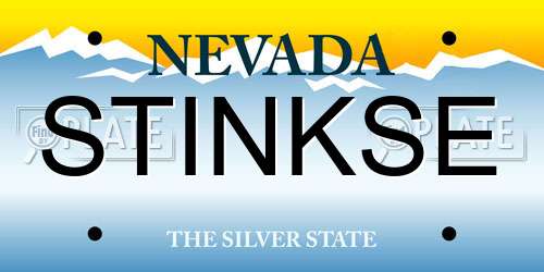 STINKSE Nevada License Plate