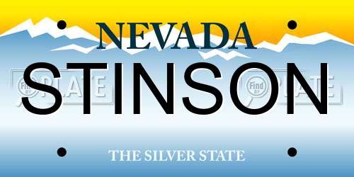 STINSON Nevada License Plate