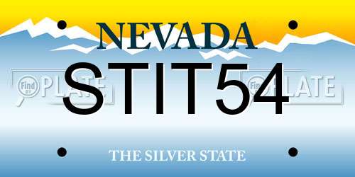 STIT54 Nevada License Plate