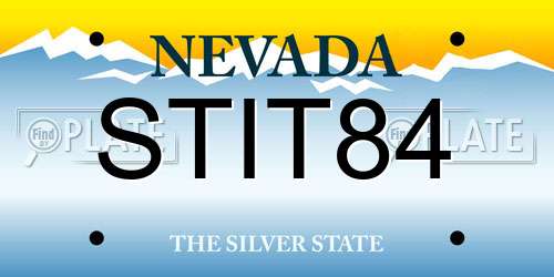 STIT84 Nevada License Plate