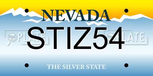 STIZ54 Nevada License Plate