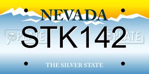 STK142 Nevada License Plate