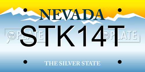 STK14T Nevada License Plate