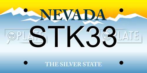 STK33 Nevada License Plate