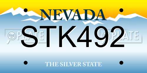 STK492 Nevada License Plate
