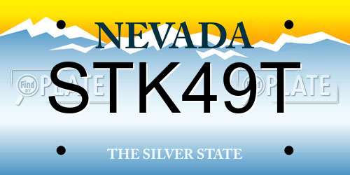 STK49T Nevada License Plate