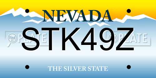 STK49Z Nevada License Plate