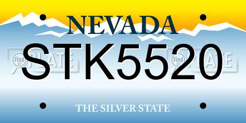 STK5520 Nevada License Plate