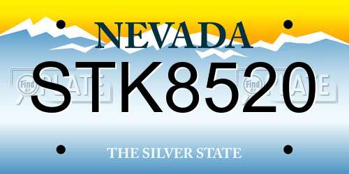 STK8520 Nevada License Plate