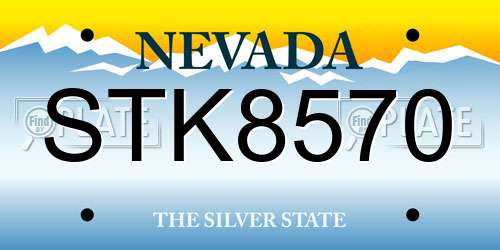 STK8570 Nevada License Plate