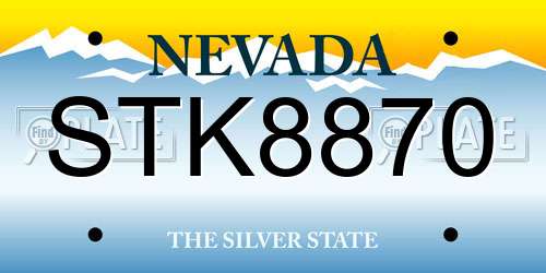 STK8870 Nevada License Plate