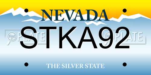 STKA92 Nevada License Plate