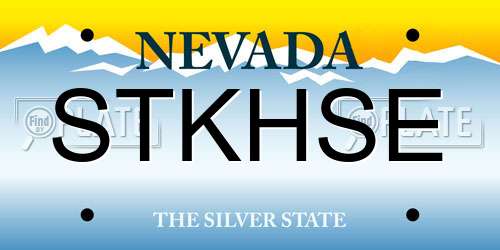 STKHSE Nevada License Plate