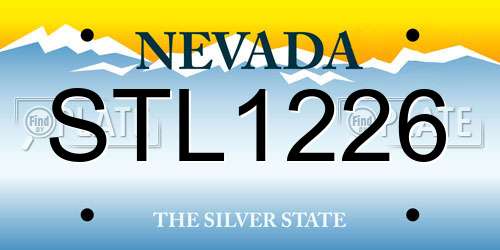 STL1226 Nevada License Plate