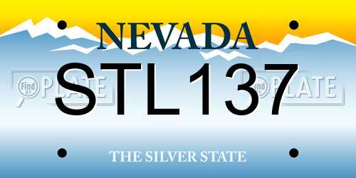 STL137 Nevada License Plate