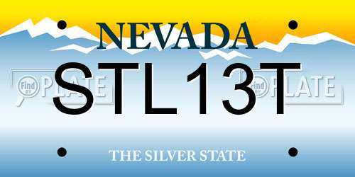 STL13T Nevada License Plate