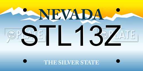STL13Z Nevada License Plate