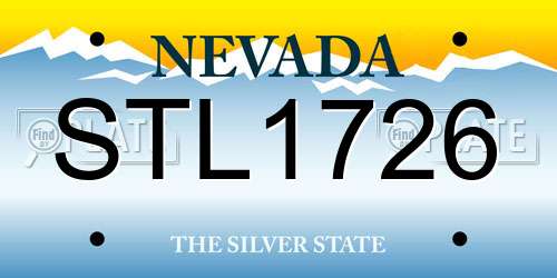 STL1726 Nevada License Plate